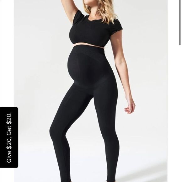 NWOT BLANQI MATERNITY COMFORT EVERYDAY LEGGINGS SIZE LARGE - Picture 2 of 6